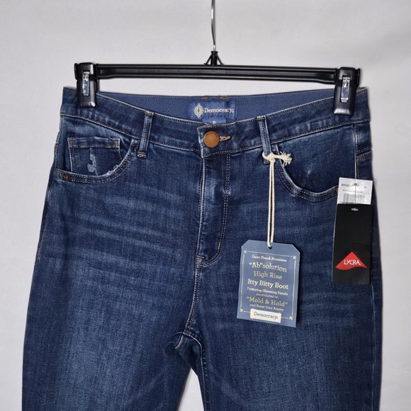 New Democracy Absolution High Rise Itty Bitty Boot Jeans Rhinestone Cascade 8 - Picture 3 of 10